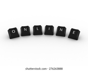 ONLINE Computer Keys on white background