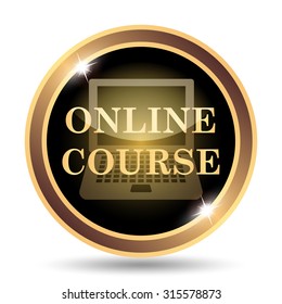 Online Course Icon. Internet Button On White Background. 