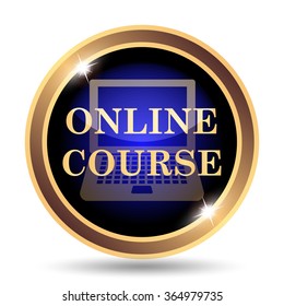 Online Course Icon. Internet Button On White Background.
