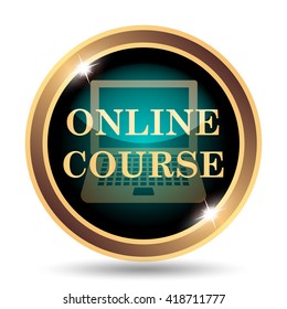 Online Course Icon. Internet Button On White Background.
