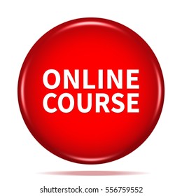 Online Course Icon. Internet Button.3d Illustration.