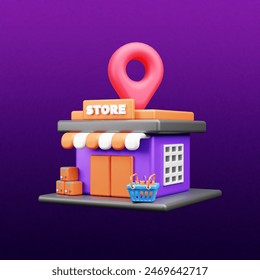 Online Delivery Ecommerce 3d ui icon
