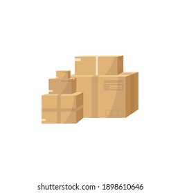 Online delivery service concept. package, parcel . Order tracking the postal cardboard box. Delivery to home and office.  flat design.