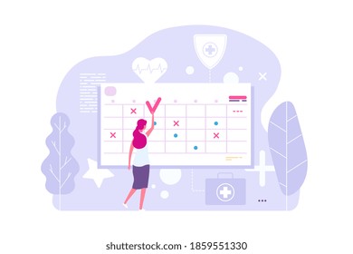 Online doctor appointment. woman and calendar, planning board, agenda - Powered by Shutterstock