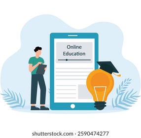 Online Education, Digital Online Application learning world
