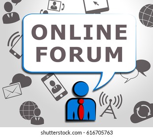 Online Forum Icons Representing Social Media 3d Illustration