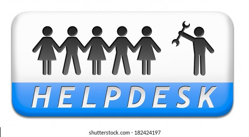 online helpdesk support desk or help desk button technical assitance and customer service