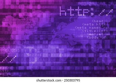 Online Internet Safety Purple Digital Background Concept. 