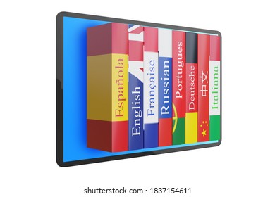 Online language learning - 3d rendering