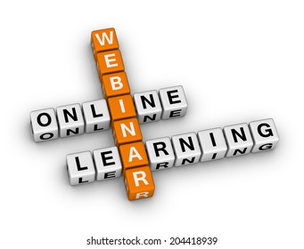 Online Learning Webinar (orange-white Crossword Puzzles Series)