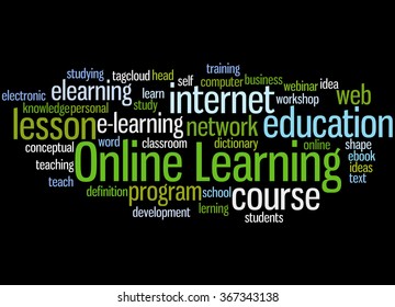 Online Learning Word Cloud Concept On Stock Illustration 367343138 ...