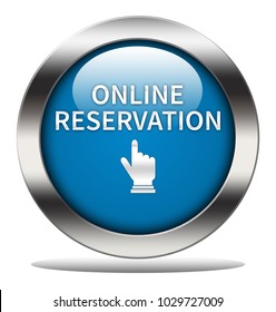  Online Reservation Icon, Internet Button. 3d Illustration.