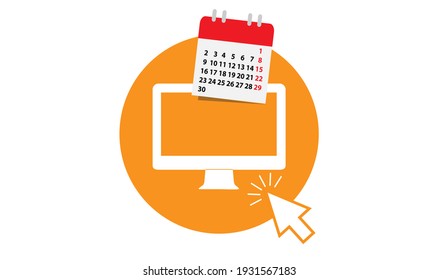 Online Schedule, Book Online Icon Button