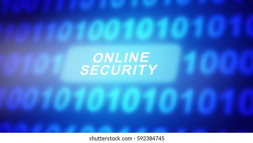 Online security text with binary code