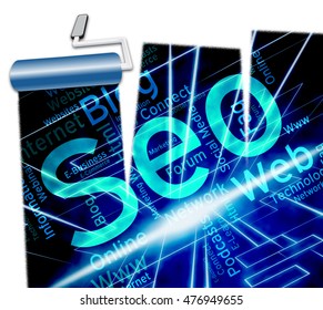 Online Seo Shows Website Optimization 3d Illustration