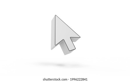 Online Service Concept. Cursor Arrow Icon On White Background. 3d Rendering