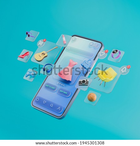 Similar – Image, Stock Photo 3d smartphone. Tropical summer vacation