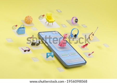 Similar – Image, Stock Photo 3d smartphone. Tropical summer vacation