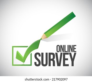 Online Survey Check Box Illustration Design Over A White Background