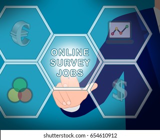 Online Surveys Jobs Icons Displays Internet Survey 3d Illustration