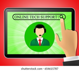 Online Tech Support Tablet Shows Help 3d Illustration