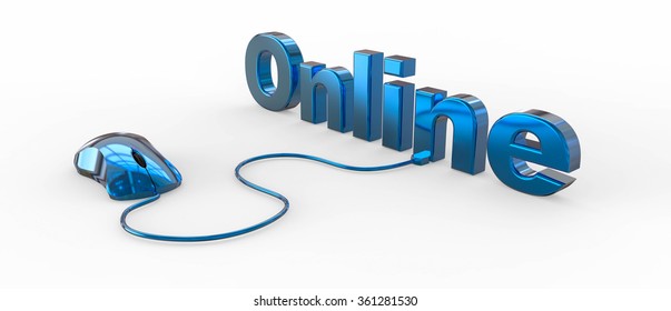 Online text with computer mouse / online