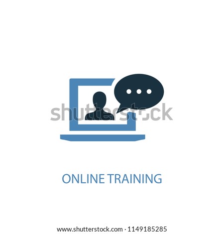 Online Training concept 2 colored icon. Simple blue element illustration. Online Training concept symbol design from eLearning set. Can be used for web and mobile UI/UX