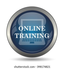 Online training icon. Internet button on white background.