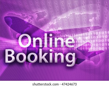 Online Travel, Illustration Of Electronic Booking Reservation