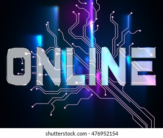 Online Word Representing Website Connection And Internet