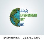Only One Earth- World Environment day concept 3d design. Happy Environment day, 05 June. World map with Environment day text 3d background illustration. 