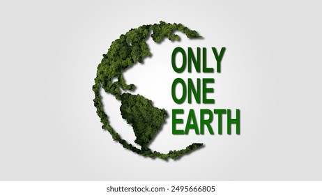 Only One Earth- World Environment day concept 3d design. Happy Environment day, 05 June. World map with Environment day text 3d background illustration. World overshoot Day. - Powered by Shutterstock