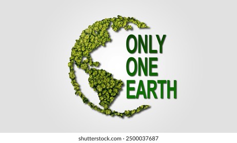 Only One Earth- World Environment day concept 3d design. Happy Environment day, 05 June. World map with Environment day text 3d background illustration. World overshoot Day. - Powered by Shutterstock