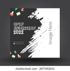 Open Admission 2022 Poster Template. Creative And Simple Square Banner Media Post Illustration.