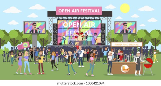 Open air festival with people and musicians. - Powered by Shutterstock