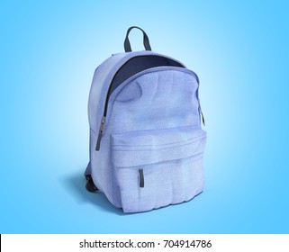 Open Backpack Bag School 3d Render On Blue Gradient