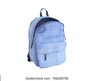 Open Backpack Bag School 3d Render On White No Shadow