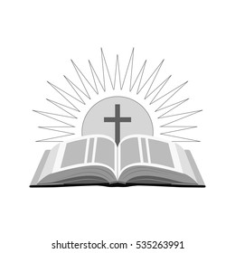 Open Bible Sun Cross Icon Church Stock Illustration 535263991 ...