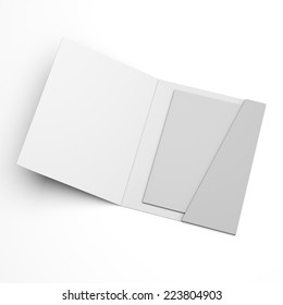 Open Blank Folder With Brochure