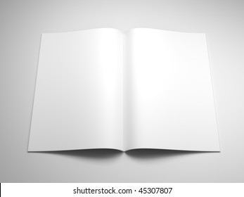 Open Book With Blank Pages 3d Rendering