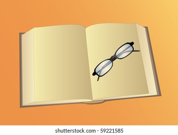 open book and glasses