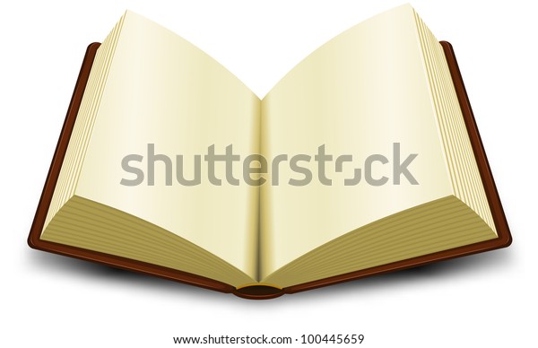 Open Book Illustration Cartoon Opened Brown Stock Illustration 100445659