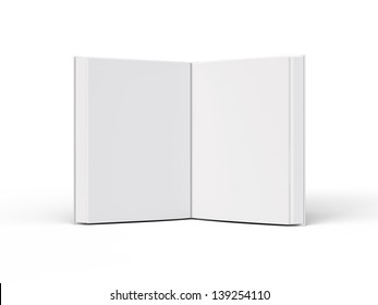 Open Book On White Background