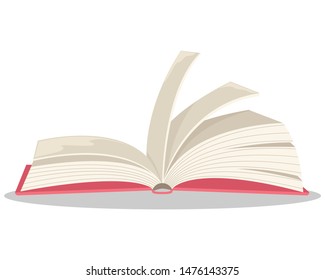 Open Book Volume Flat Cartoon Illustration Stock Illustration ...