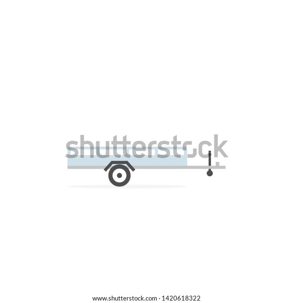 Open car trailer icon. Clipart image isolated\
on white background