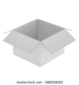 Open Carton Gray Cardboard 3d Render Stock Illustration 1880358583 ...