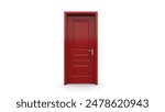 open closed door illustration , entrance realistic doorway isolated obackground 3d