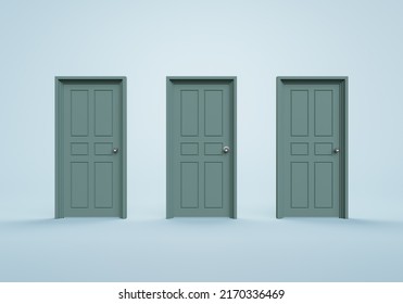 Open Closed Doors On Blue Background Stock Illustration 2170336469 ...