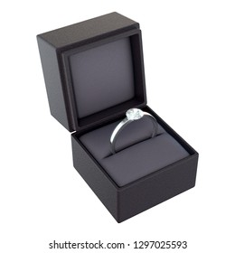 black engagement ring box