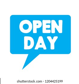 Open Day Label On White Background